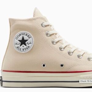 Unisex Cream Converse All Star Sneakers with custom decals
